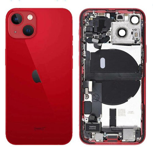 Pulled achterkant behuizing met small parts voor iPhone 13 mini Rood | B-Grade