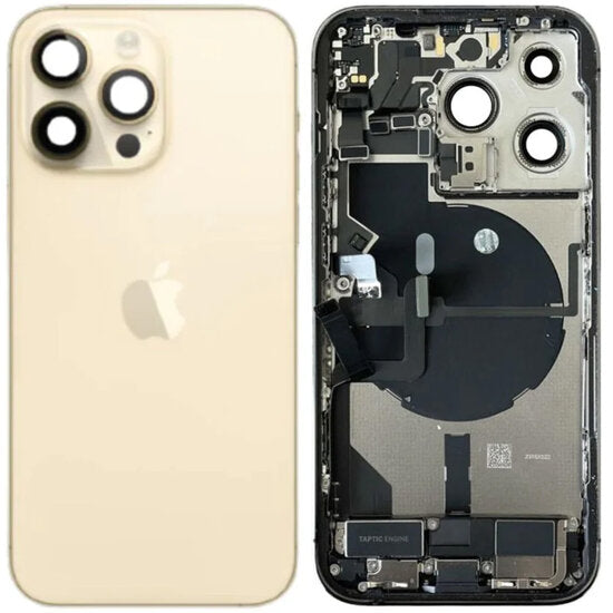 Pulled achterkant met smallparts voor iPhone 14 Pro goud (B-grade)