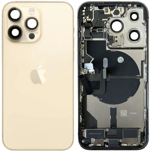 Originele Pulled achterkant behuizing met small parts voor iPhone 14 Pro Goud | B-Grade
