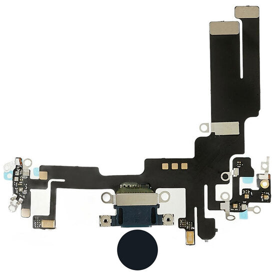 Dock connector oplaadpoort voor iPhone 14 middernacht zwart