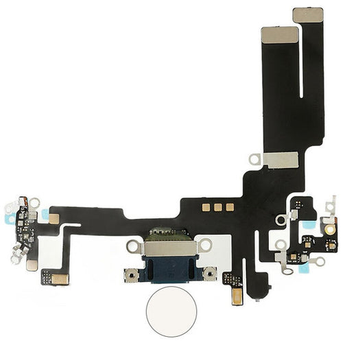 Dock connector oplaadpoort voor iPhone 14 sterrenlicht/wit