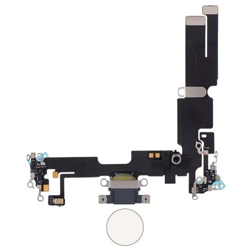 Dock connector oplaadpoort voor iPhone 14 Plus sterrenlicht/wit