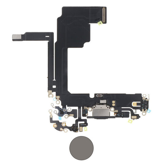 Dock connector oplaadpoort voor iPhone 15 Pro Naturel Titanium