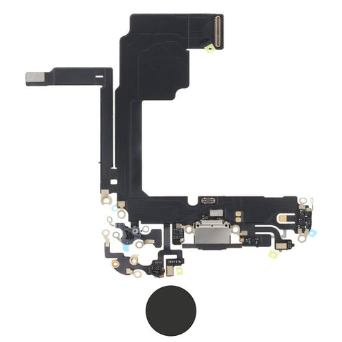 Dock connector oplaadpoort voor iPhone 15 Pro zwart titanium