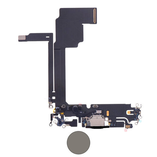 Dock connector oplaadpoort voor iPhone 15 Pro Max Naturel Titanium