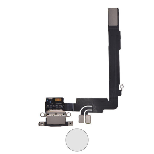 Dock connector oplaadpoort voor iPhone 16 Pro Max Wit Titanium
