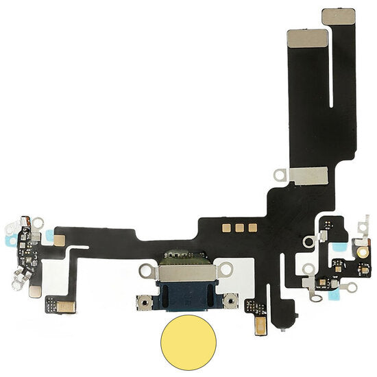 Dock connector oplaadpoort voor iPhone 14 geel