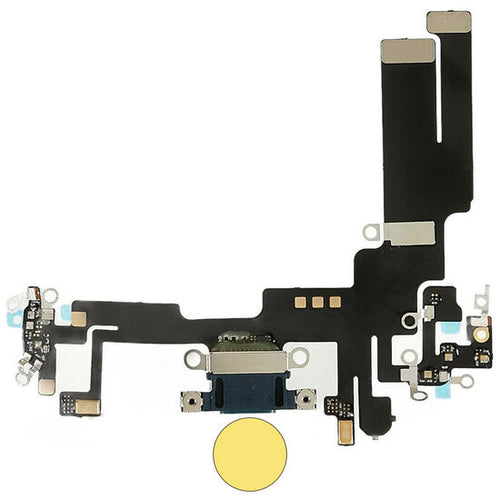 Dock connector oplaadpoort voor iPhone 14 geel