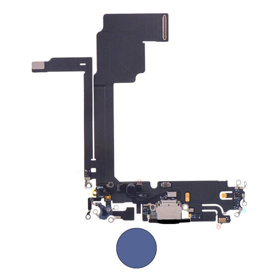 Dock connector oplaadpoort voor iPhone 15 Pro Max blauw titanium