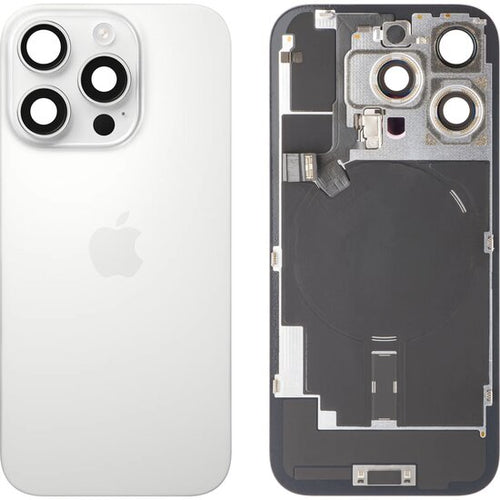 Originele Pulled achterkant met wireless charging voor iPhone 16 Pro Wit Titanium A-Grade