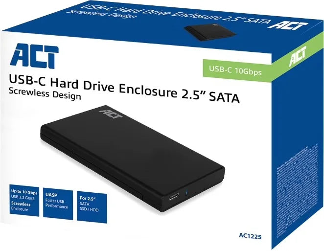 ACT 2.5-inch SATA HDD behuizing Met USB-C en USB-A aansluiting