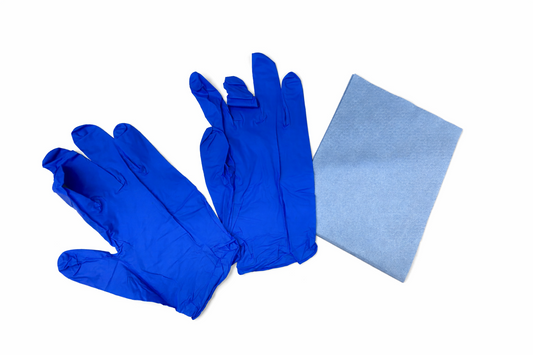 Rubberen handschoenen en vezeldoek set voor Apple reparaties