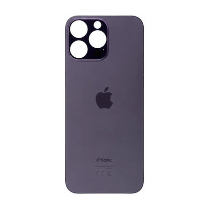 Glazen achterkant / back cover glas voor Apple iPhone 14 Pro Max space zwart diep paars