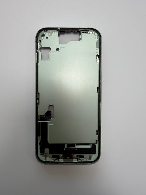 Pulled midframe met smallparts voor iPhone 15 groen (A-grade)