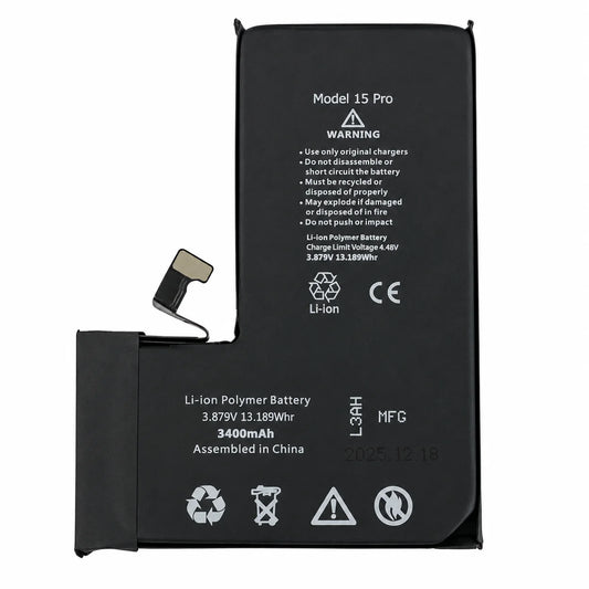 Premium accu / batterij voor de iPhone 15 Pro (3400mAh)