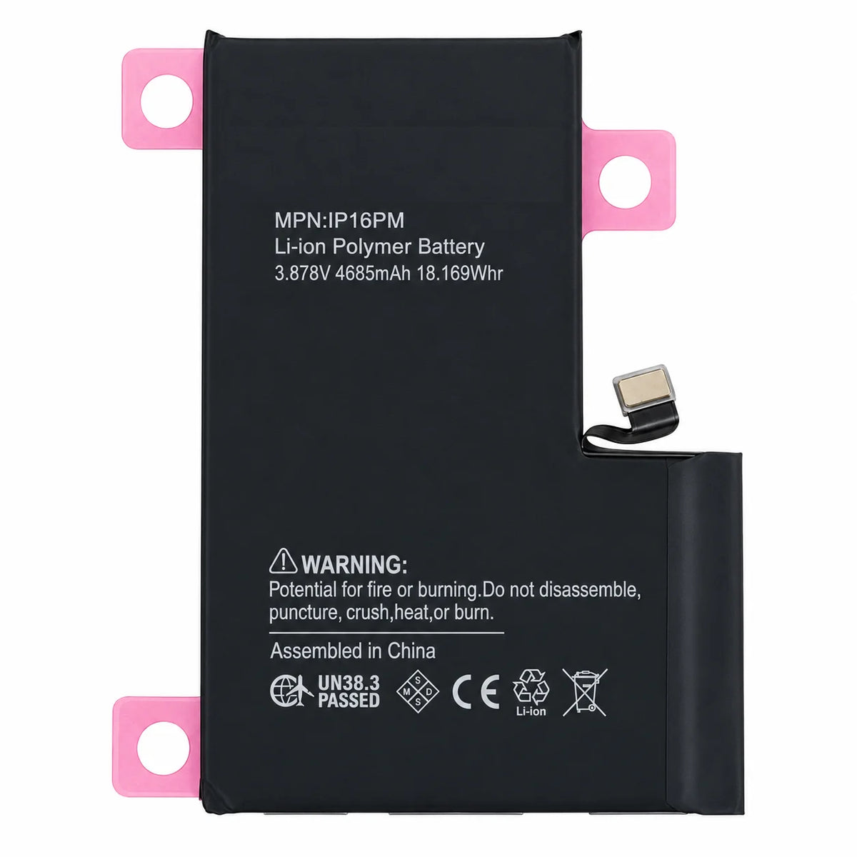 Premium accu / batterij voor de iPhone 16 Pro Max (4685mAh)