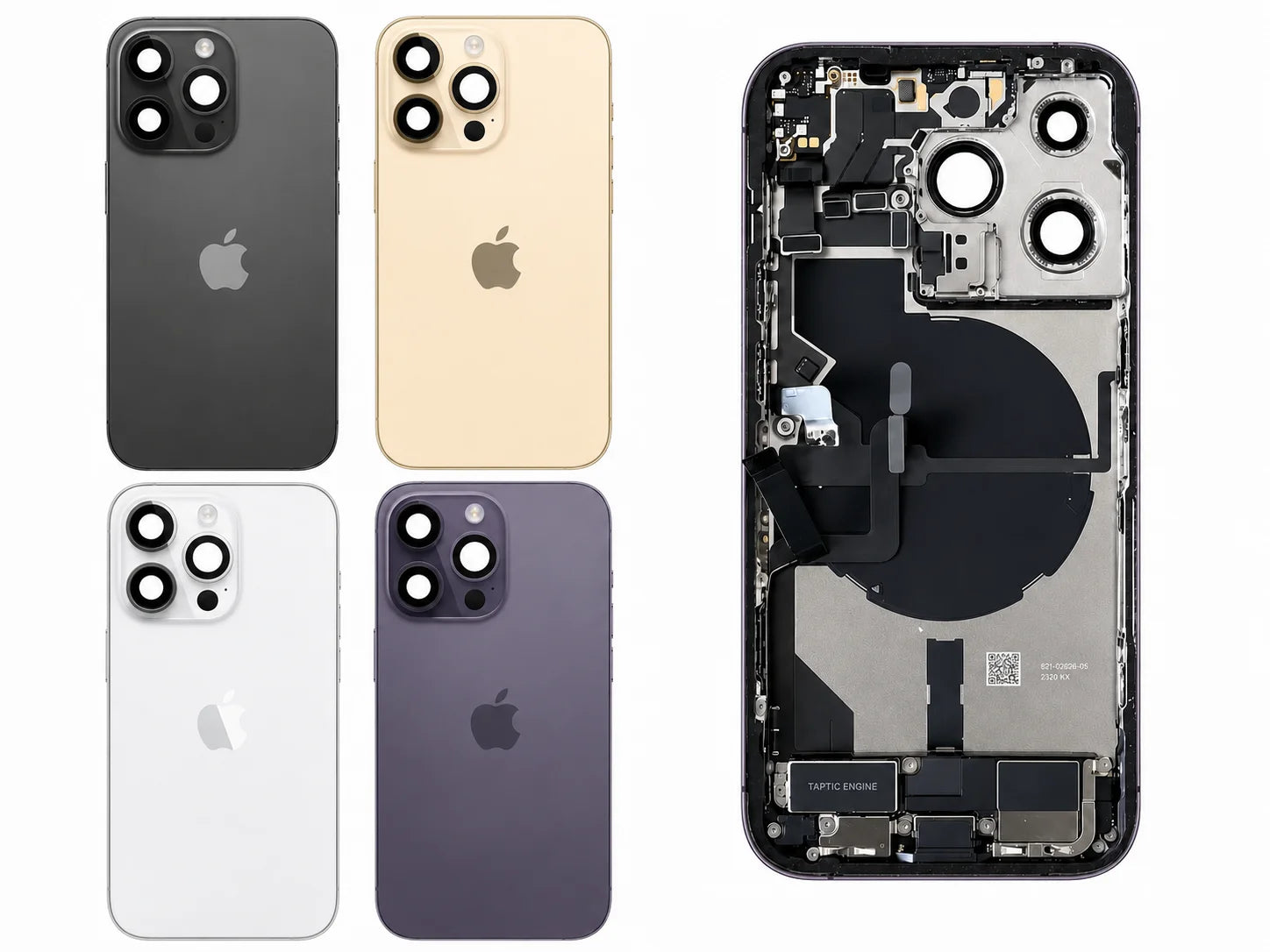 Pulled achterkant behuizing compleet met small parts voor iPhone 14 Pro Max overview