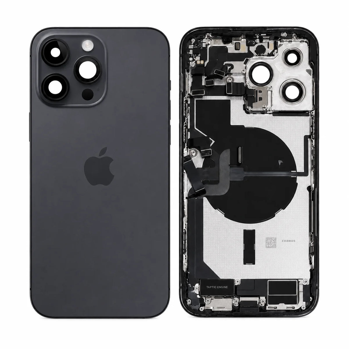 Pulled achterkant behuizing compleet met small parts voor iPhone 14 Pro Max space zwart