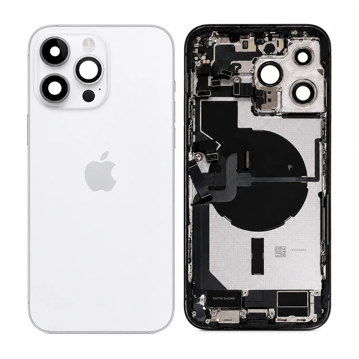 Pulled achterkant behuizing compleet met small parts voor iPhone 14 Pro Max zilver