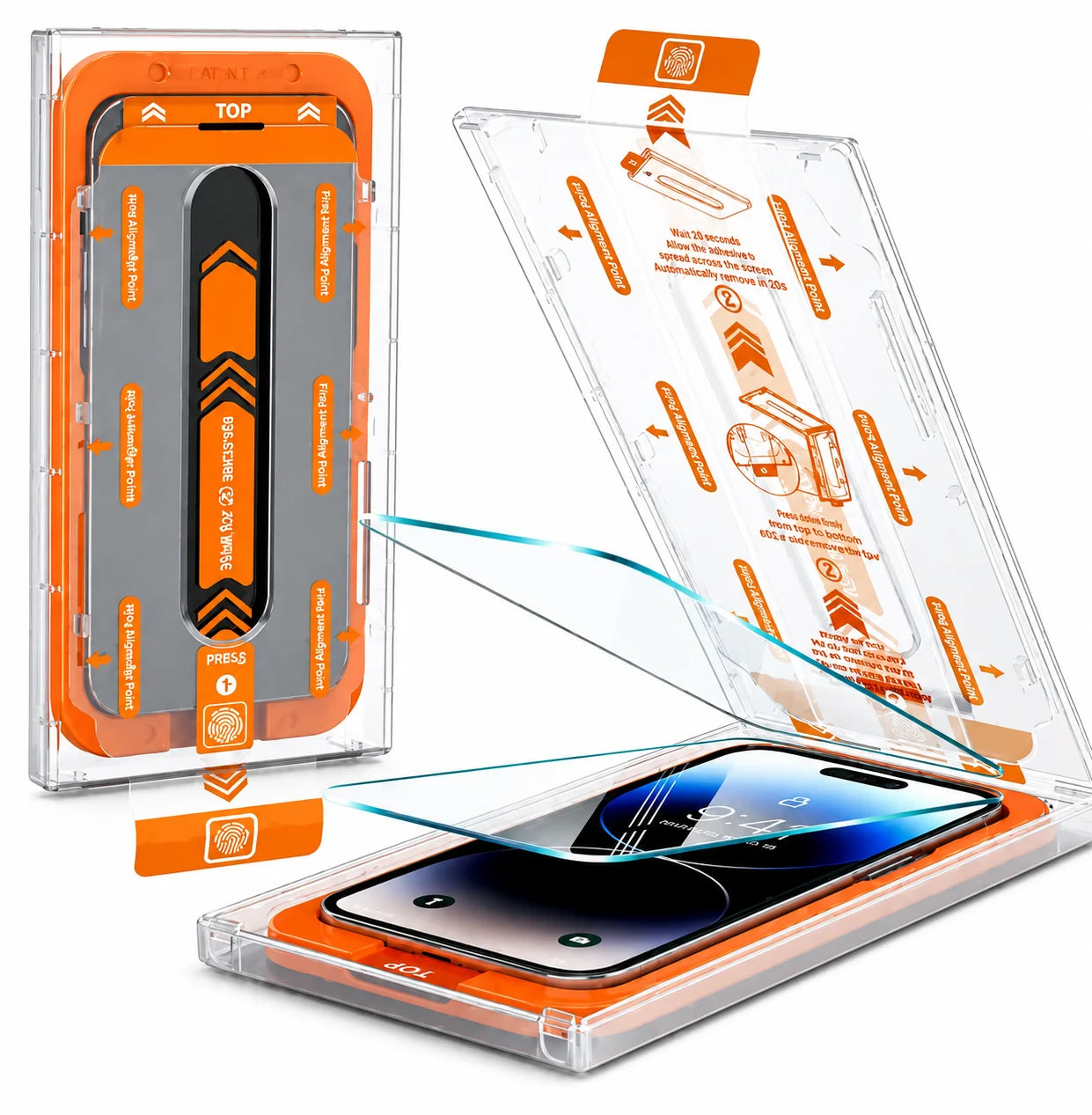 Stofvrije screen protector bescherm glas met installatiekit voor iPhone 16 Pro Max - 9H gehard glas