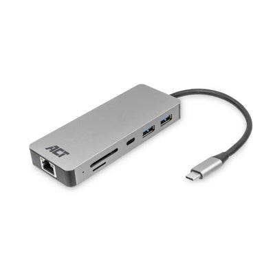 ACT USB-C 4K docking station met HDMI, ethernet, USB-C, USB-A en kaartlezer