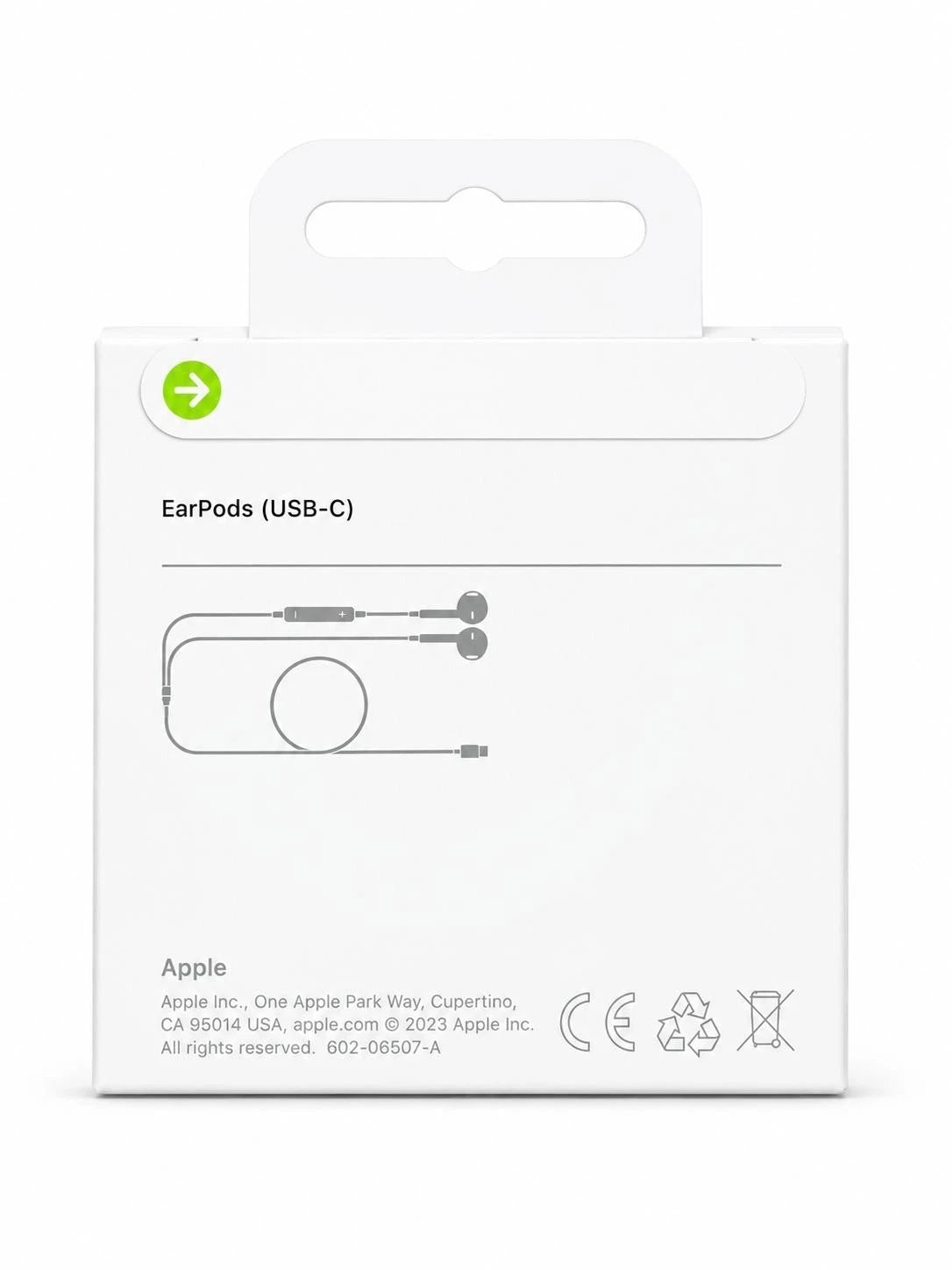 Apple EarPods (USB-C) MYQY3ZM/A - achterkant verpakking