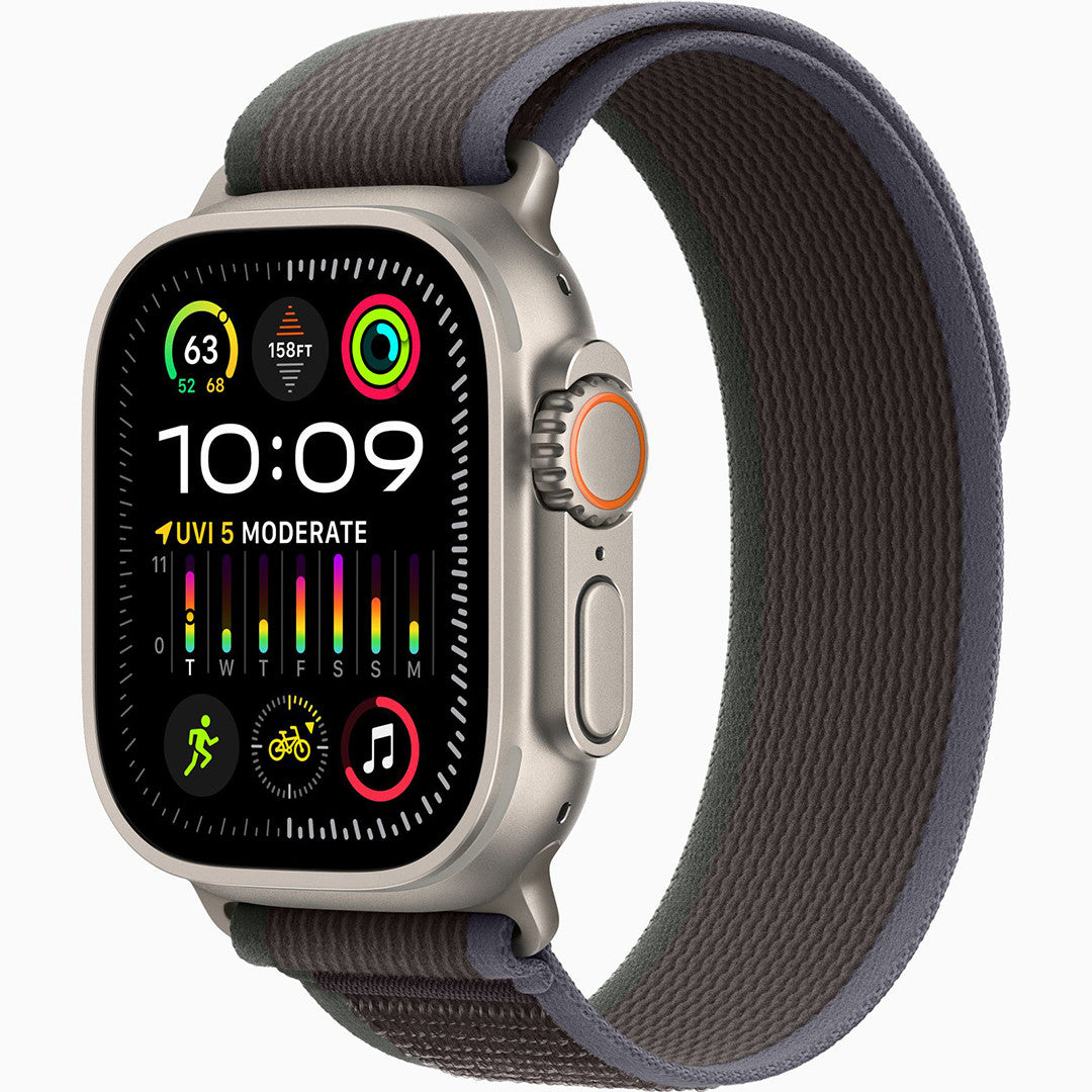 Apple Watch Ultra 2 49mm GPS + Cellular (A2986) | S-Grade | Titanium | Trail Loop Blauw/Zwart M/L | 91% batterij