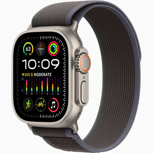 Apple Watch Ultra 2 49mm GPS + Cellular (A2986) | S-Grade | Titanium | Trail Loop Blauw/Zwart M/L | 91% batterij