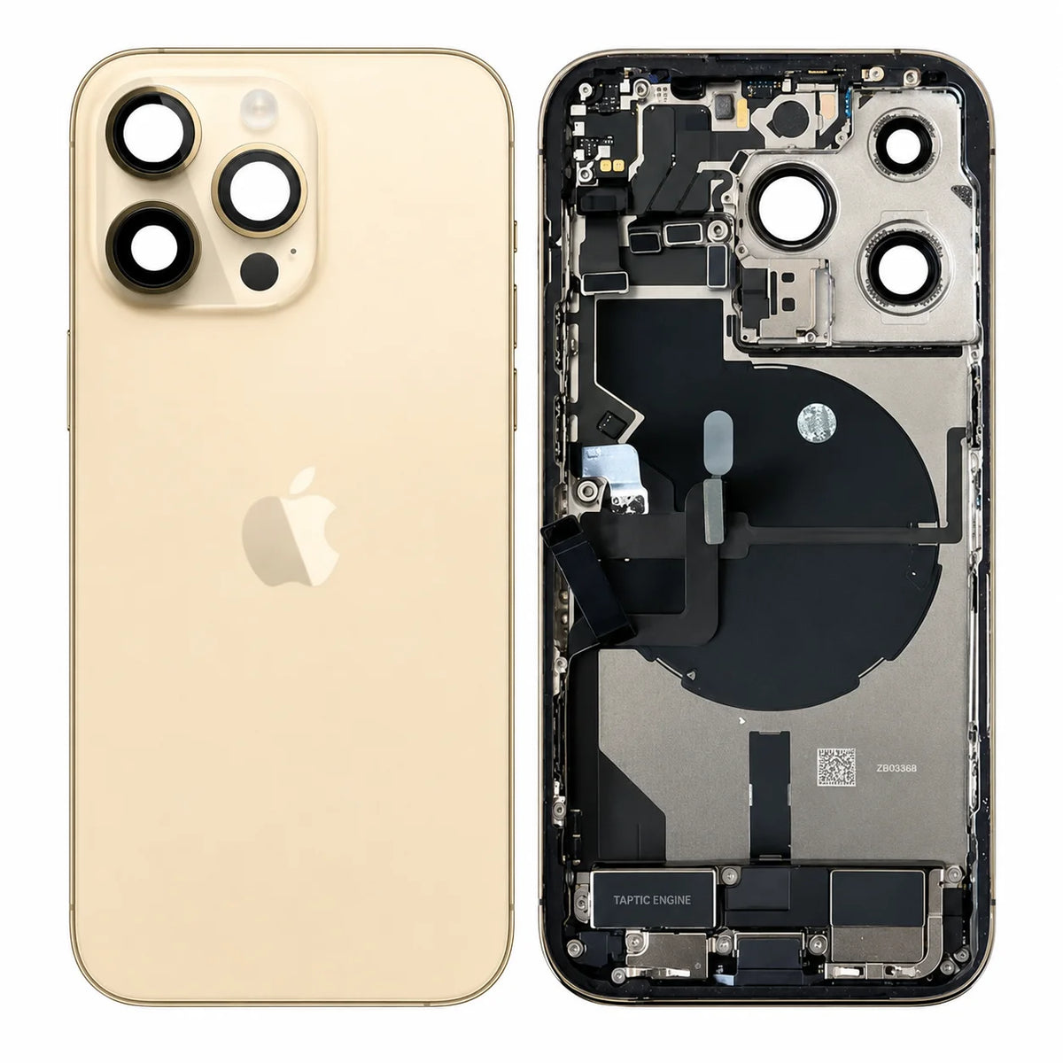 Pulled achterkant behuizing iPhone 14 Pro - Goud