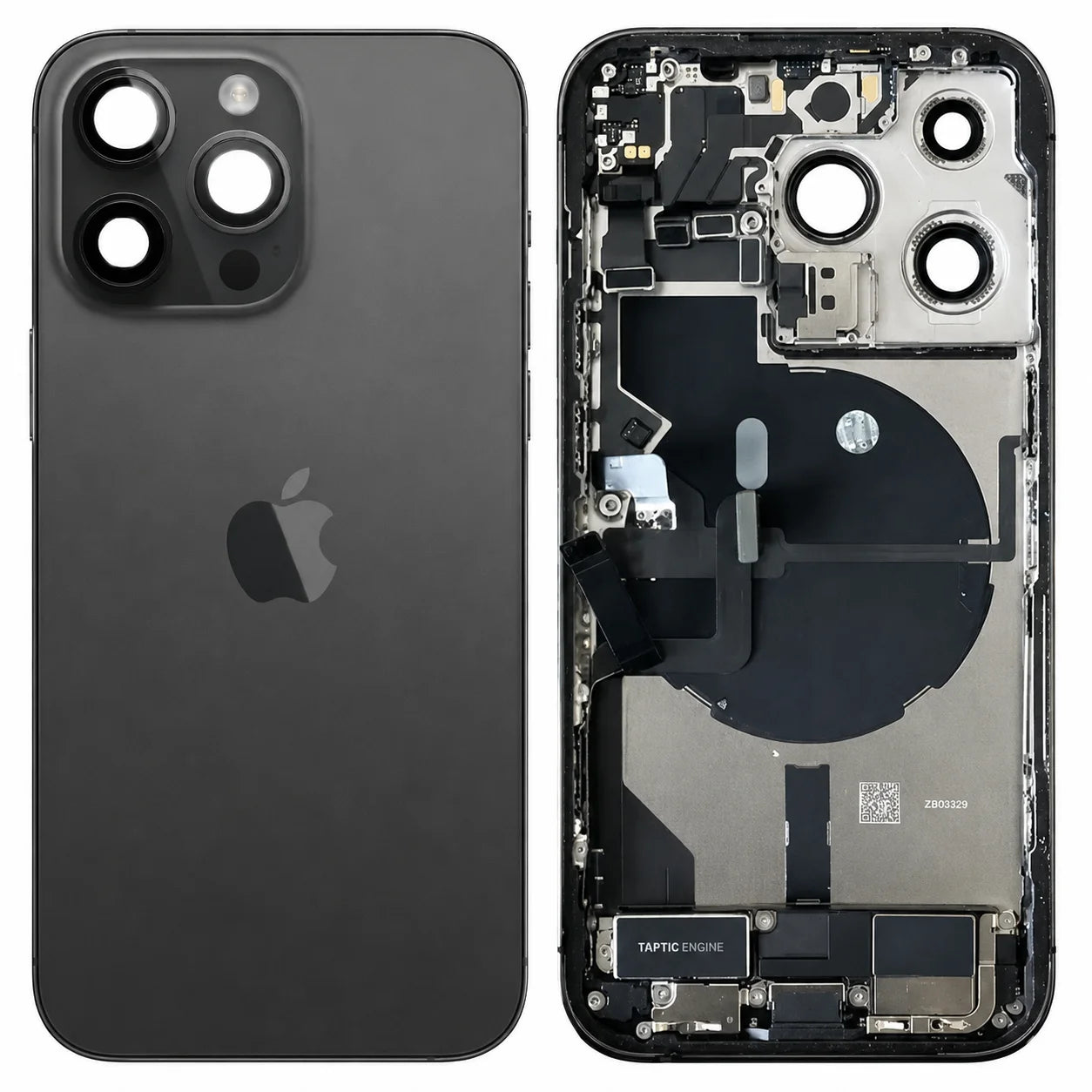 Pulled achterkant behuizing iPhone 14 Pro - Space zwart