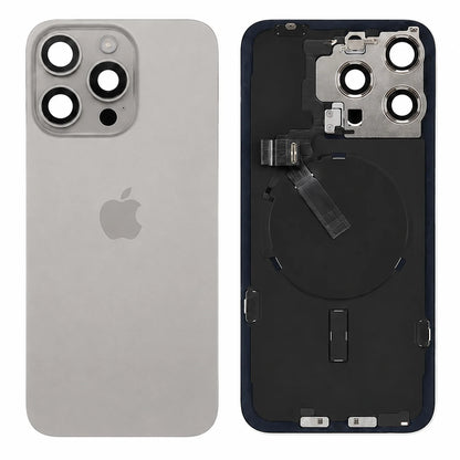 Pulled achterkant met wireless charging voor iPhone 15 Pro Max - Naturel Titanium