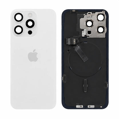 Pulled achterkant met wireless charging voor iPhone 15 Pro Max - Wit Titanium