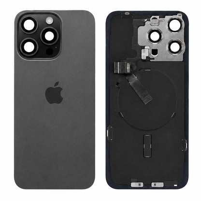 Pulled achterkant met wireless charging voor iPhone 15 Pro Max - Zwart Titanium