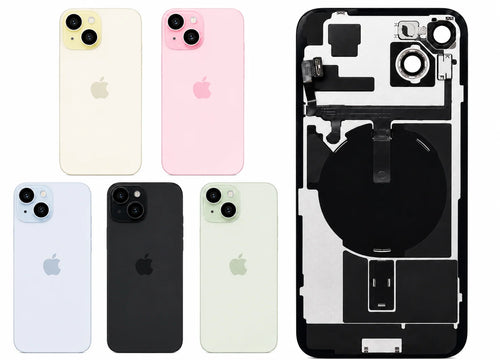 Pulled achterkant met wireless charging voor iPhone 15