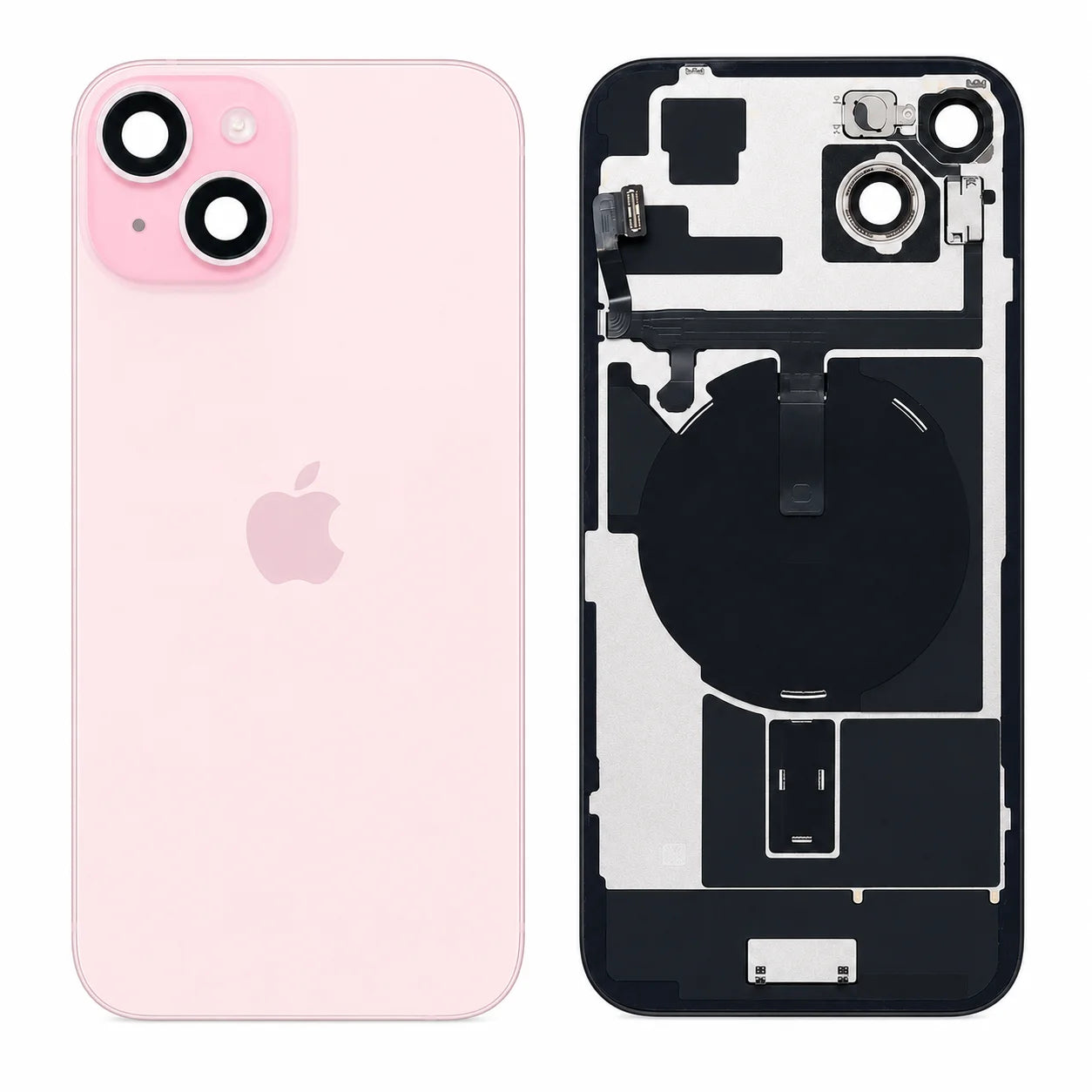 Pulled achterkant met wireless charging voor iPhone 15 Plus - Roze
