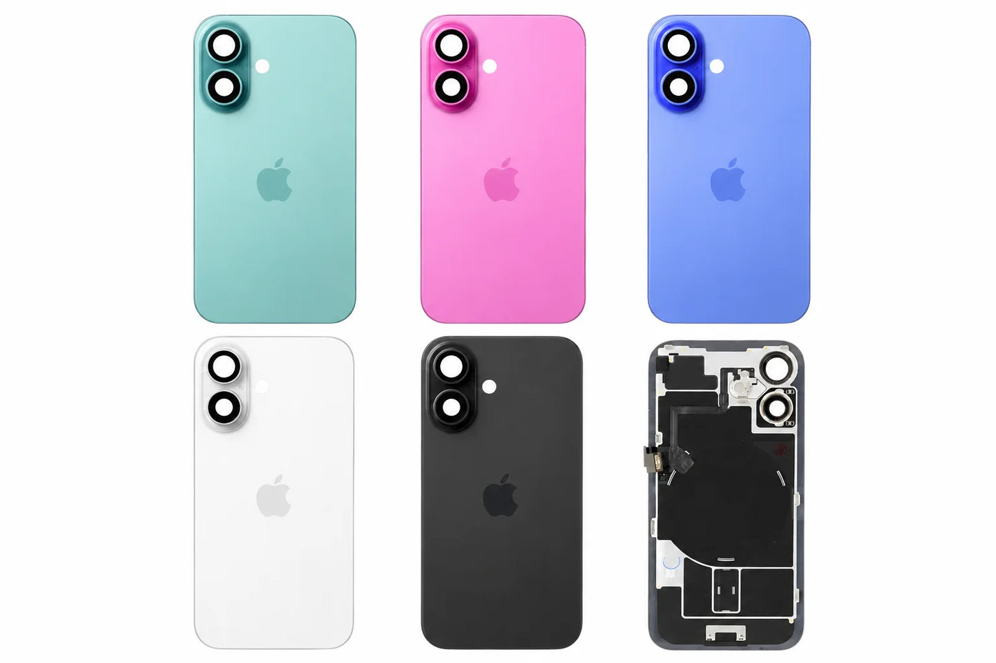 Originele pulled achterkant met wireless charging voor iPhone 16 overzicht