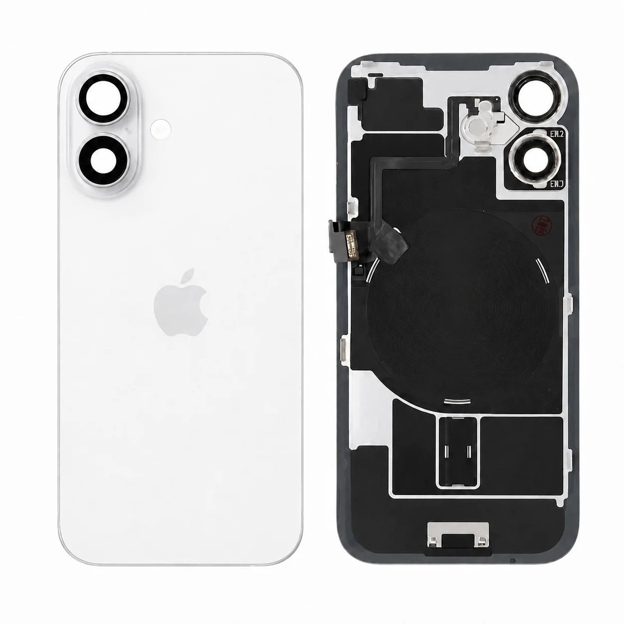 Originele pulled achterkant met wireless charging voor iPhone 16 in wit
