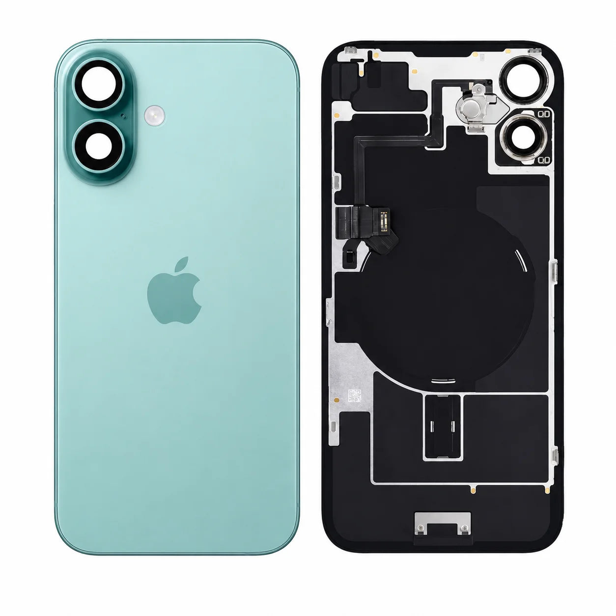 Originele pulled achterkant met wireless charging voor iPhone 16 Plus in blauw-groen