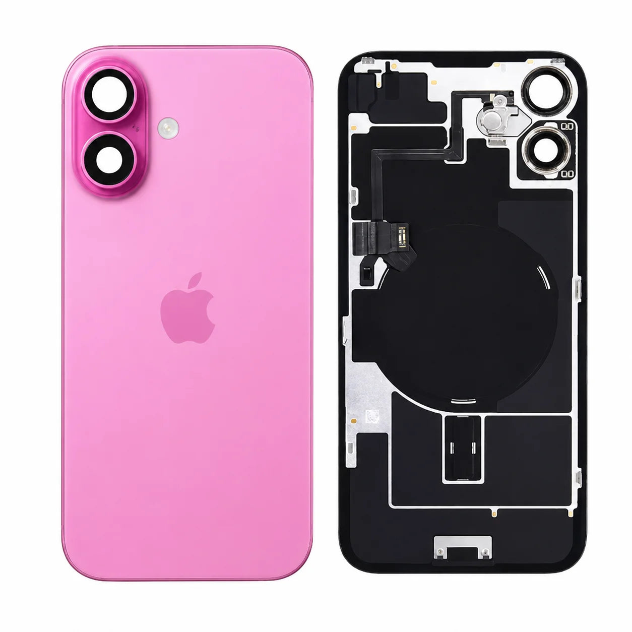 Originele pulled achterkant met wireless charging voor iPhone 16 Plus in roze
