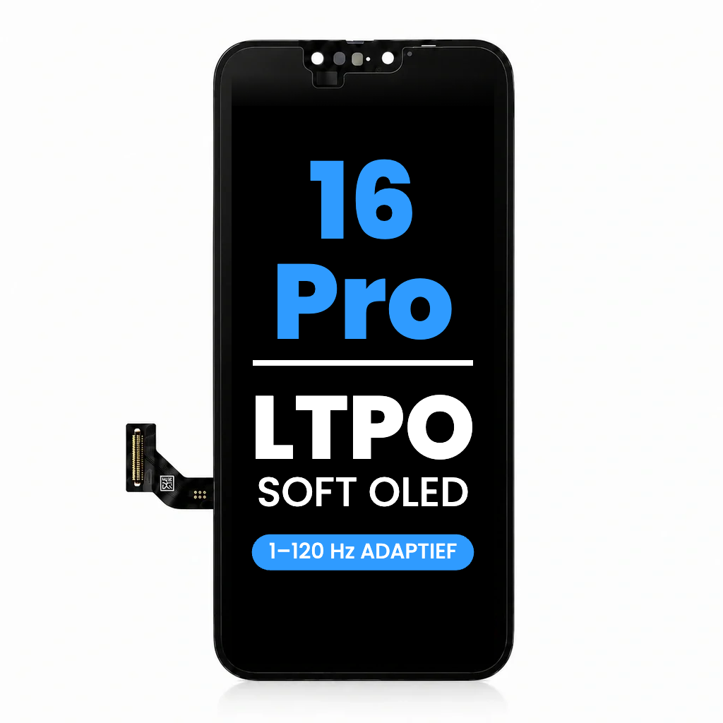 Premium Soft OLED LTPO scherm voor iPhone 16 Pro, adaptief 1-120 Hz