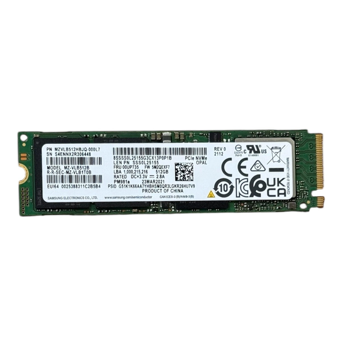 Samsung MZ-VLB512B 512GB M.2 NVMe SSD – PCIe 3.0 x4